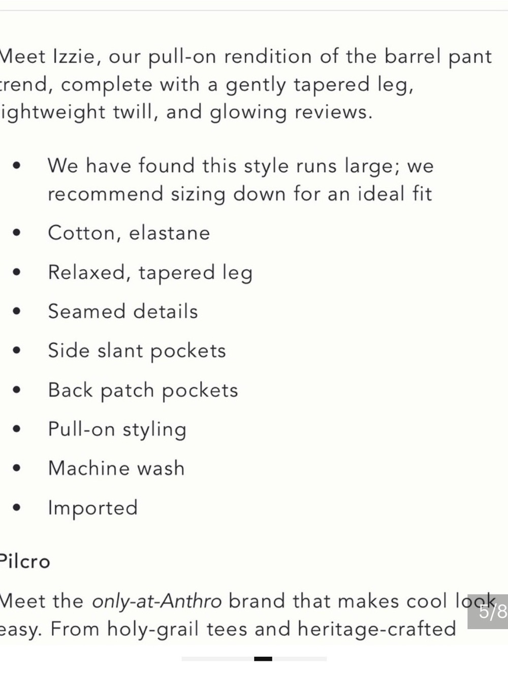 Pilcro Light Blue Elastic-Waist Pants - Picture 6 of 7